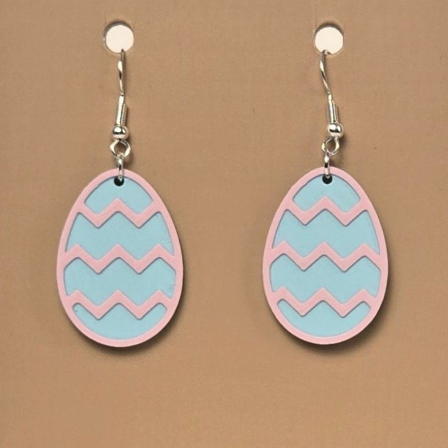 Boucle d'oreille en forme de Œuf avec crochets hypoallergéniques sans nickel